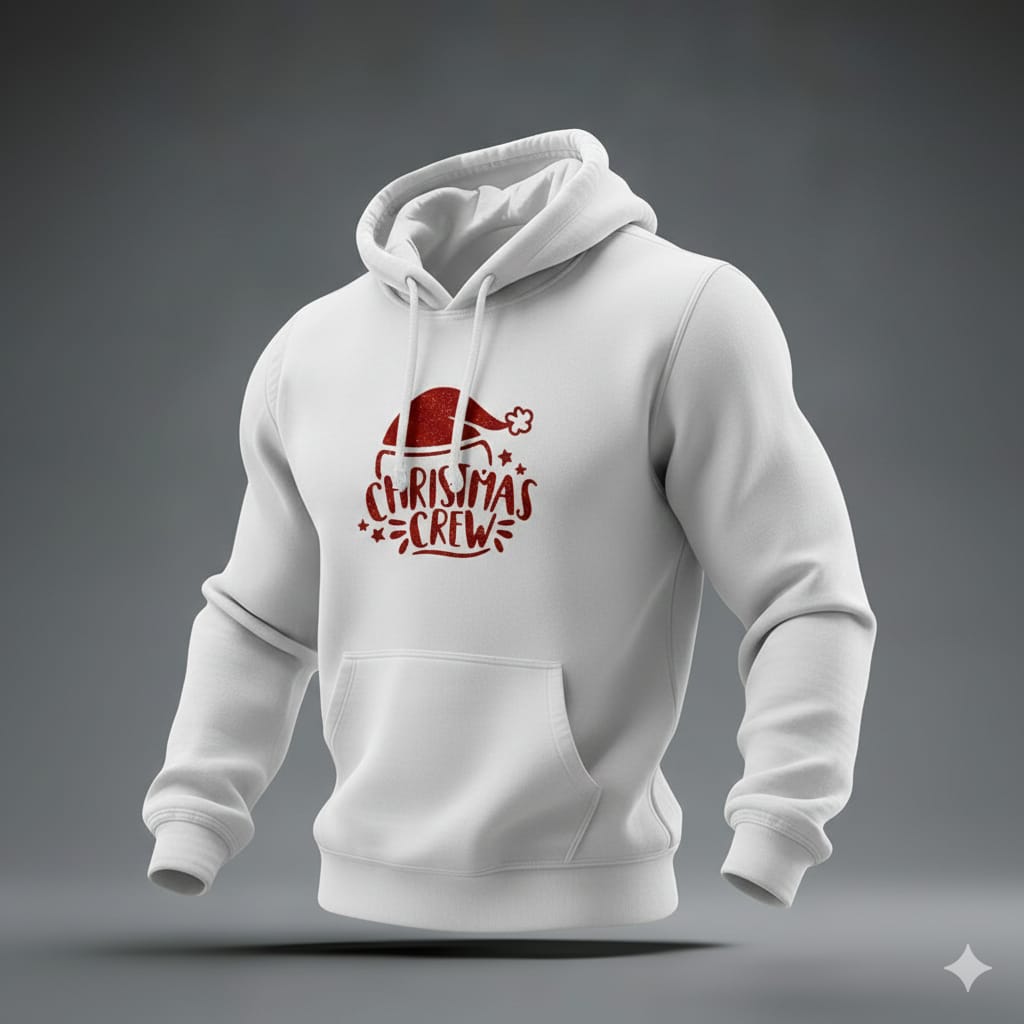 Christmas Crew Hoodie – Minimalist Holiday Pullover for Friends & Family